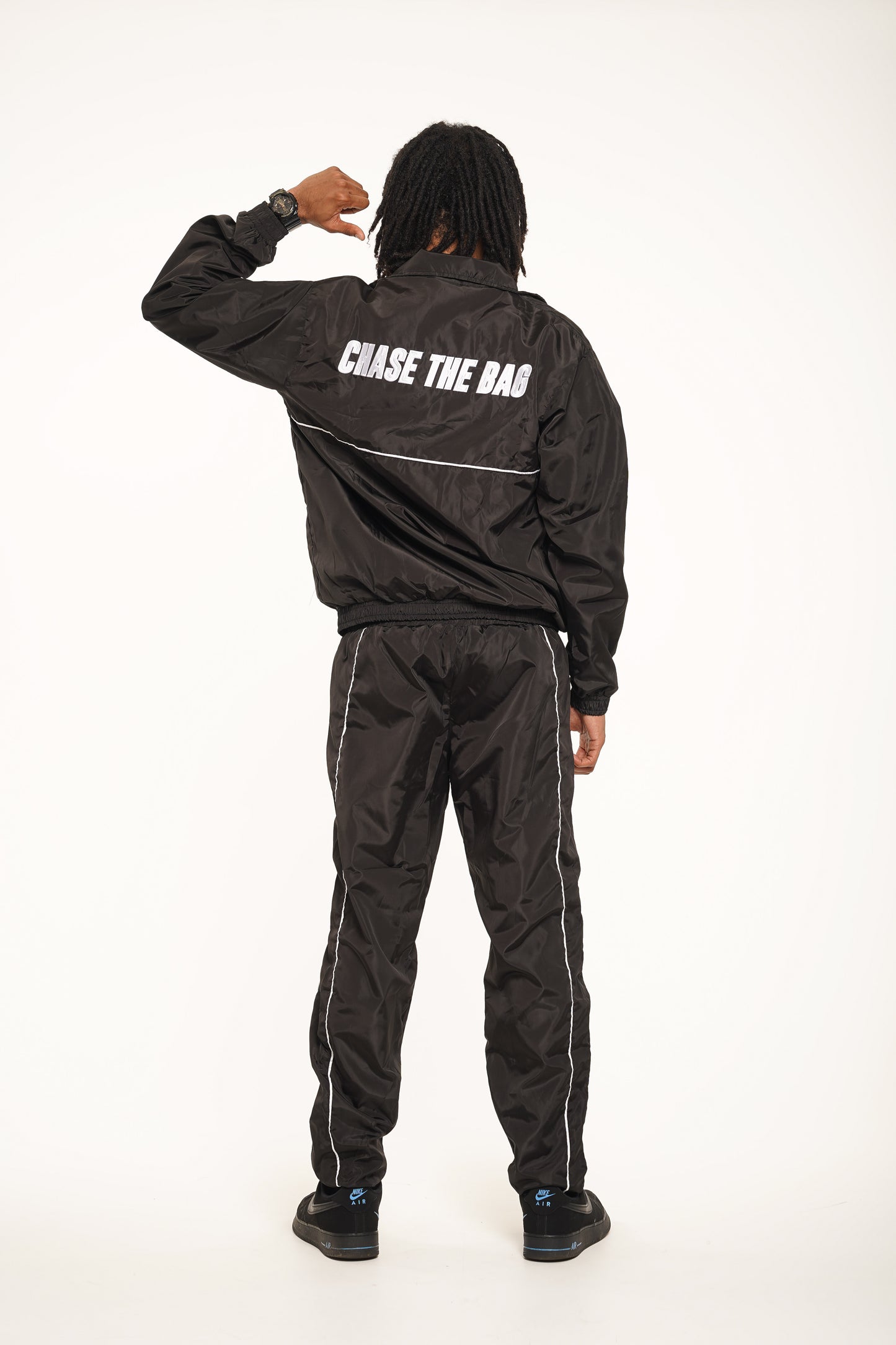 Black Nylon Tracksuit