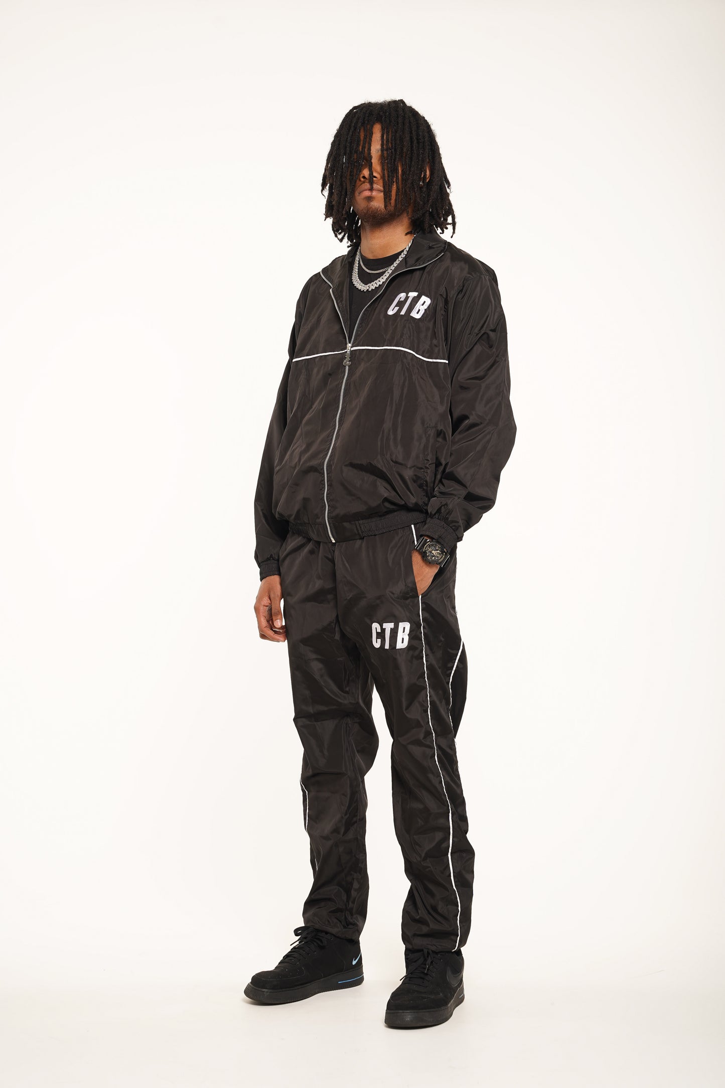 Black Nylon Tracksuit