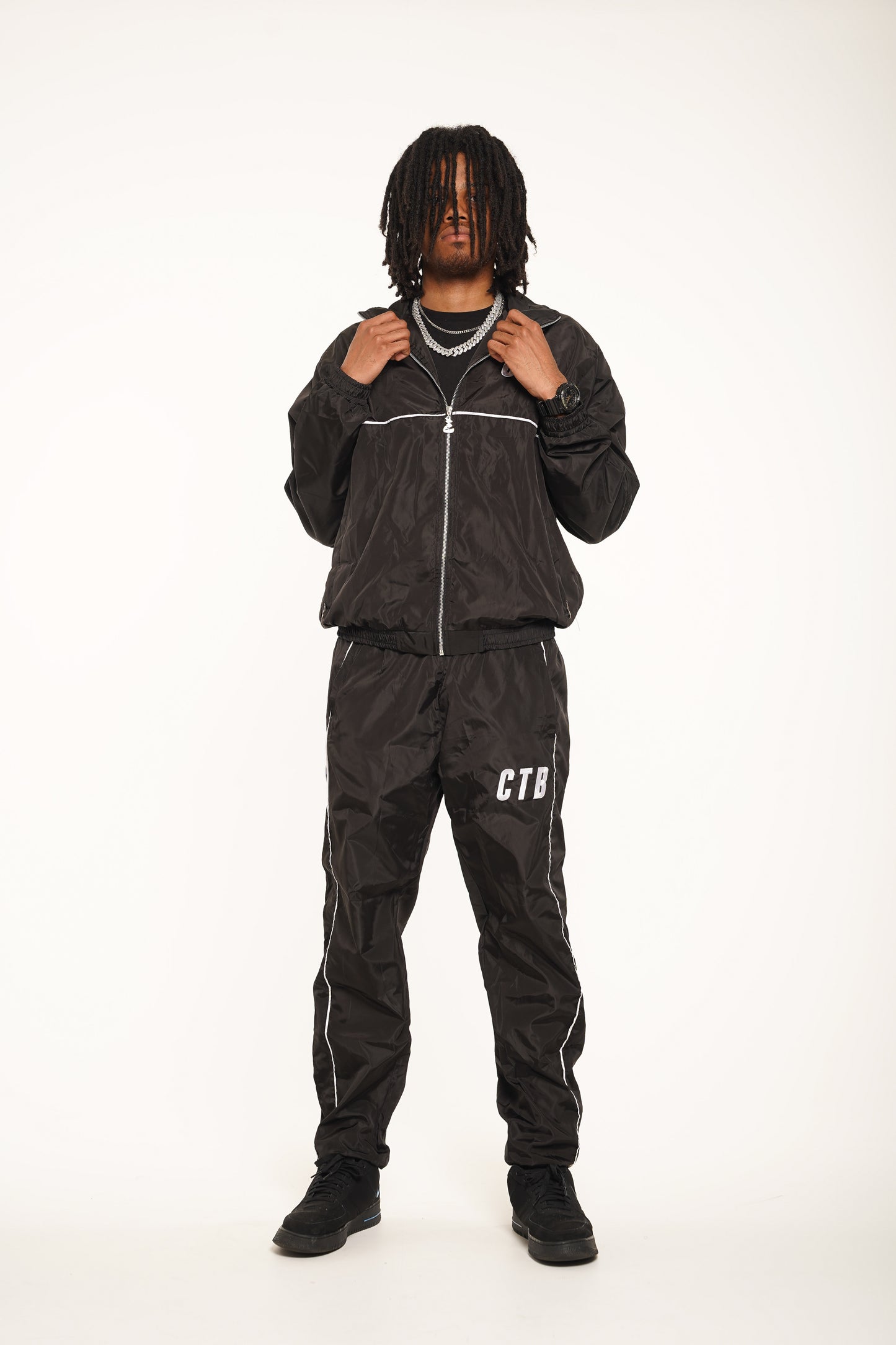 Black Nylon Tracksuit