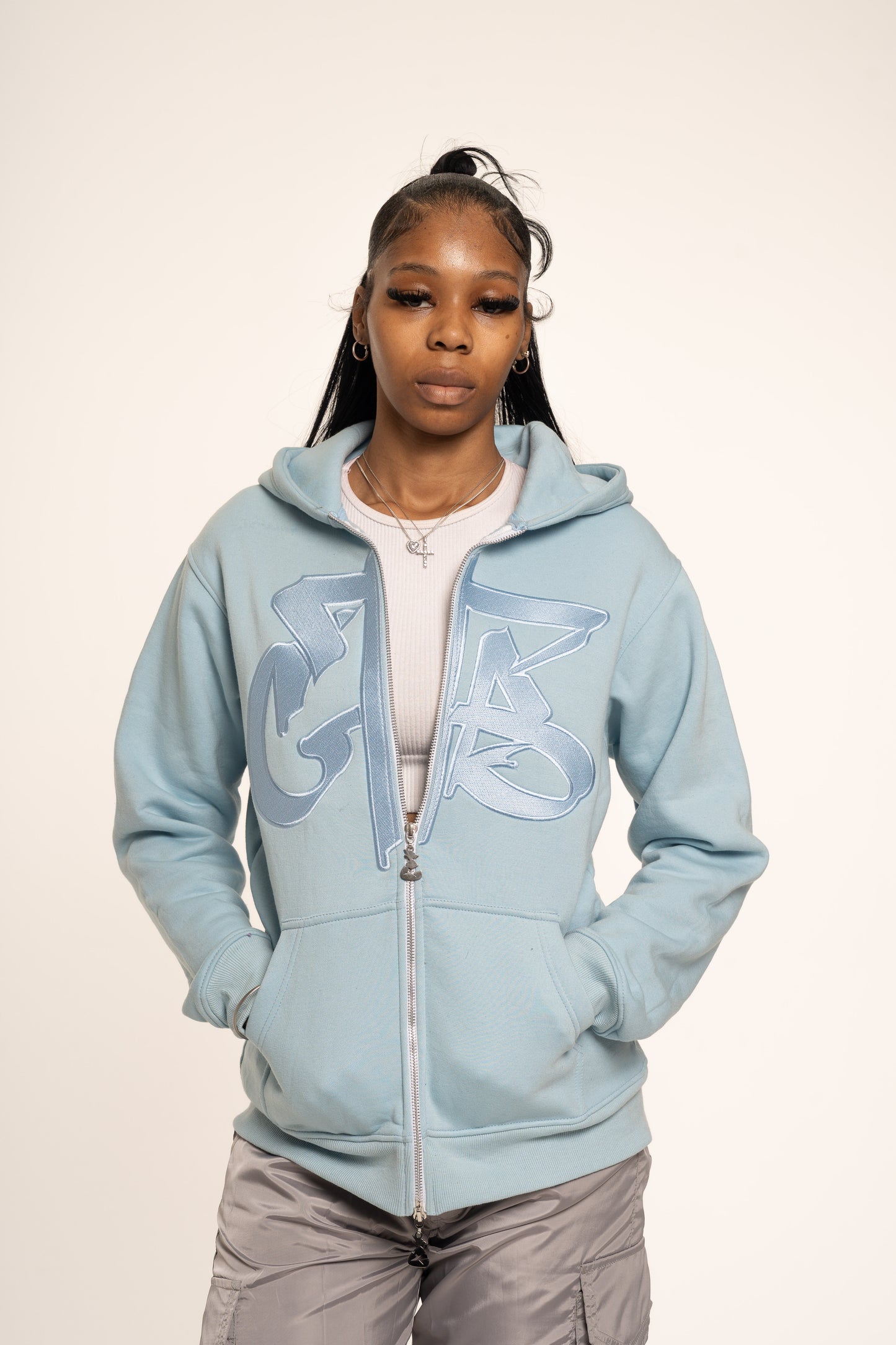 Blue CTB Logo Zip Hoodie
