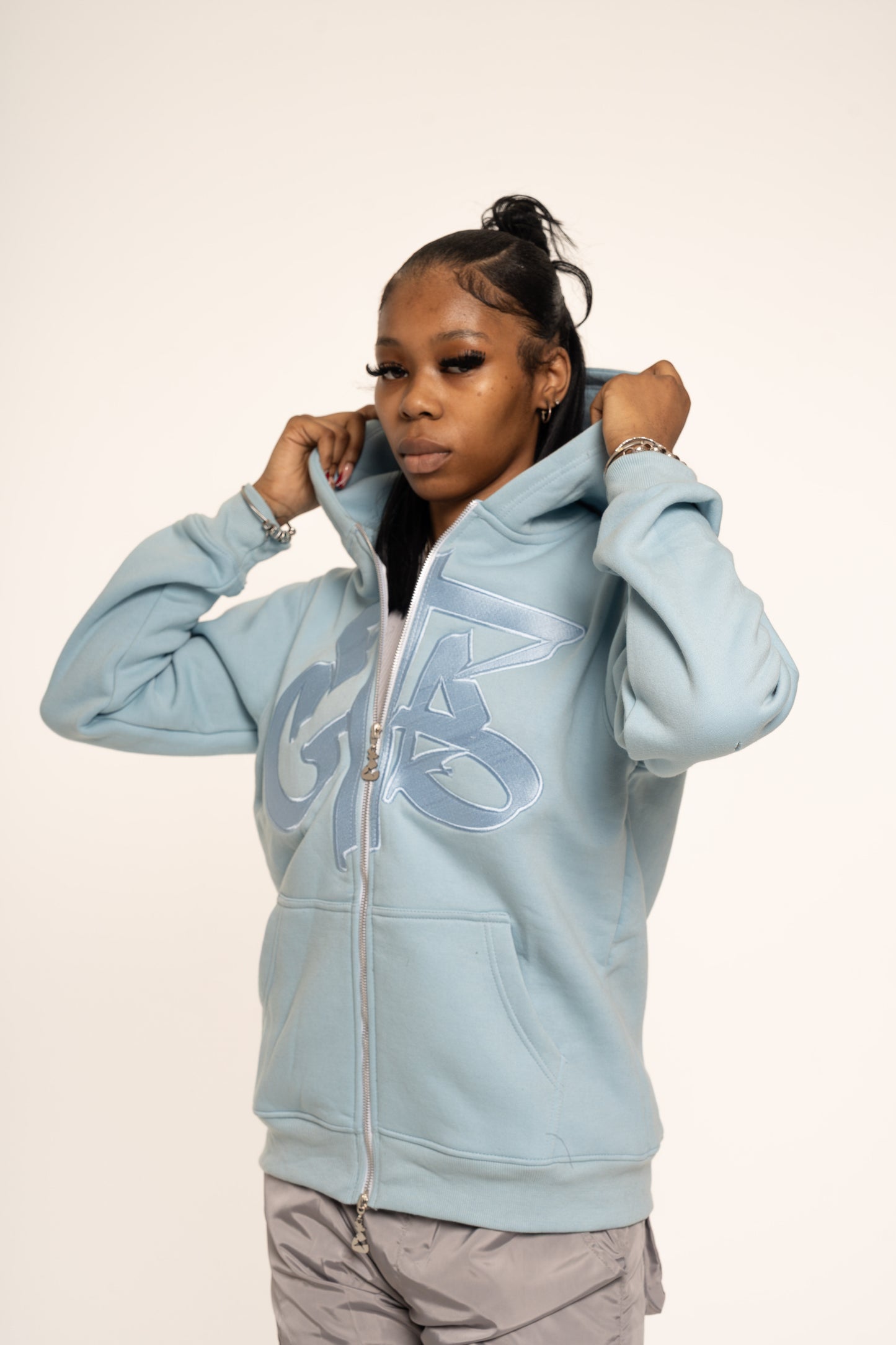 Blue CTB Logo Zip Hoodie